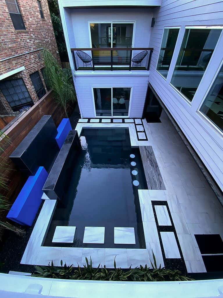 Small Pool In-Pool Bar & Marble Pavers